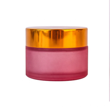 30ml Pink color cosmetic cream container glass cream jar with gasket